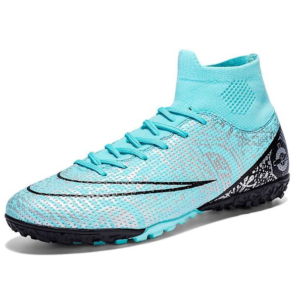 Fotbollsskor för män Spikes Fotbollsskor för ungdomar Stövlar Athletic Sneaker 3C1101-1 Cyan 44