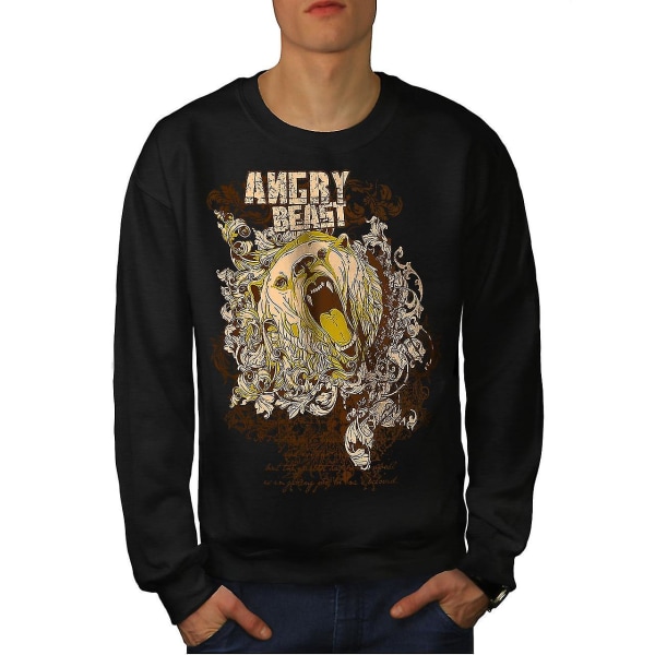Angry Bear Wild Men Blacksweatshirt | Wellcoda XL