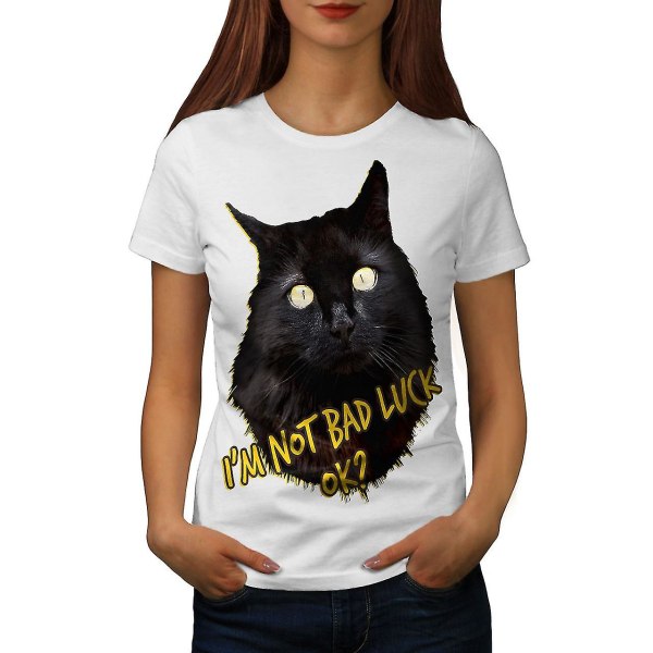 Bad Luck Funy Cat Women T-shirt M