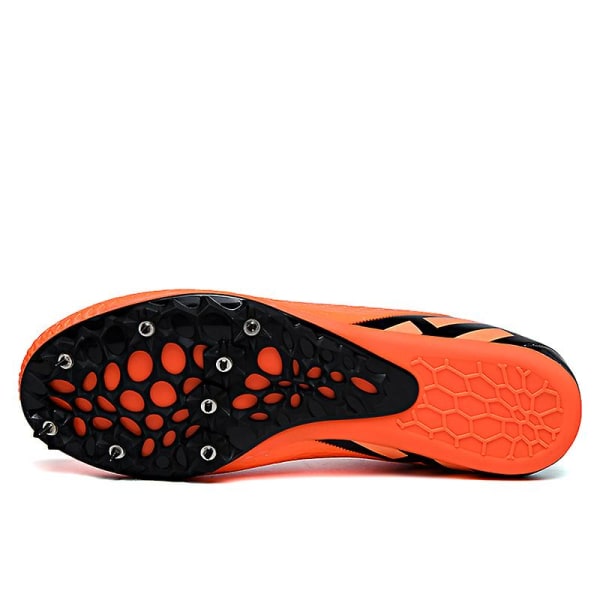 Friidrottsskor för män Spikes Track Race Hoppande Sneakers Professionell löpning Nail Spikes Skor 2J010 Orange 45
