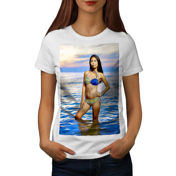 Asiatisk flicka erotisk sexig kvinnor T-shirt M