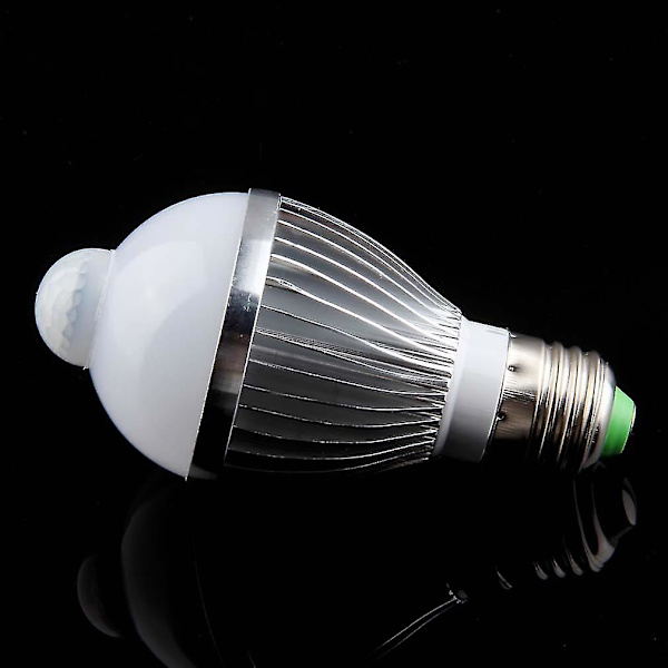 5w E27 Auto Pir Infraröd rörelsesensor Detektering Vit LED-lampa Ljuslampa