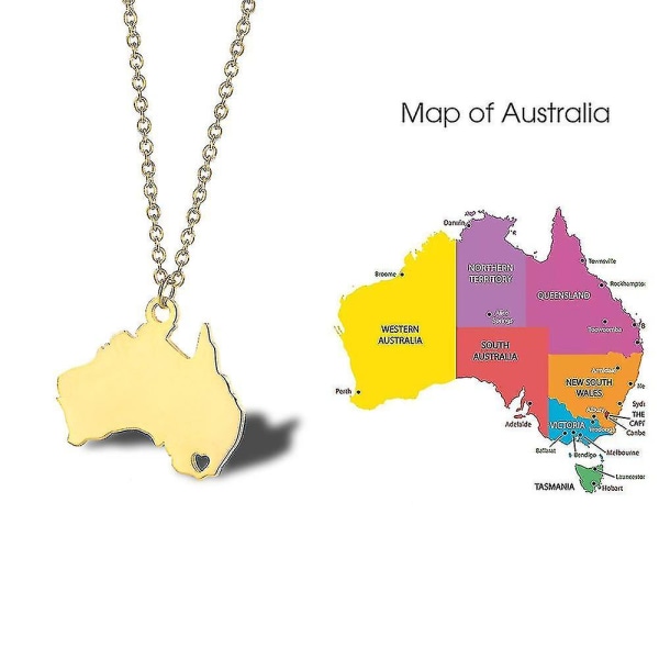 1st karthalsband, Australien karthänge, titanstål Canberra regional topografisk karta dam nyckelben Chaingold - Plemdea