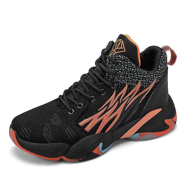 Basketskor för män Mode Halkfria sneakers Andas sportskor W27 BlackOrange 40