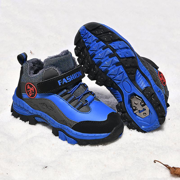 Barn vandringsskor Andas Sneakers Halkfria Pojkar Flickor Vinterskor 558Oe Blue 35