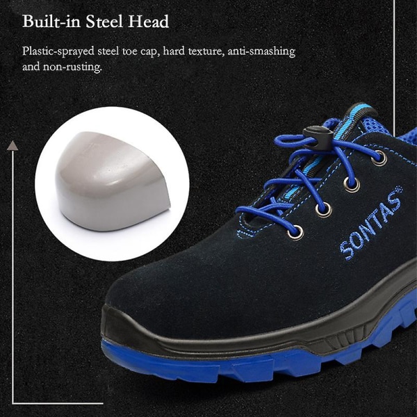 Lätta, punkteringsbeständiga, skyddsarbetsskor för män Sneakers 3C768 40