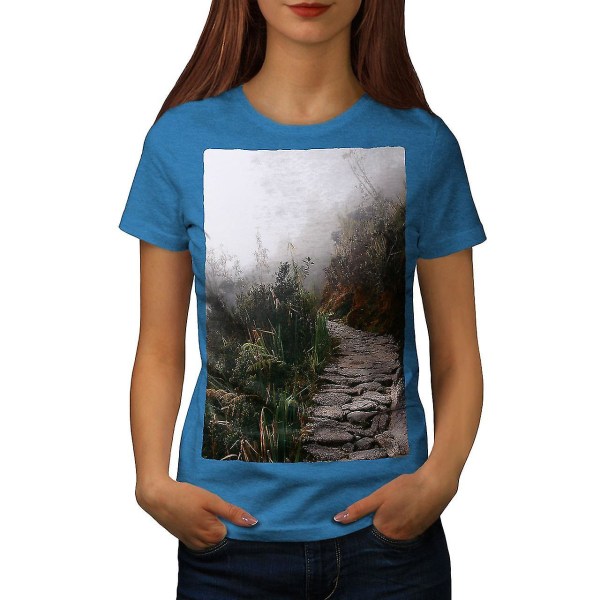 Fog Pathway Foto Kunglig T-shirt för kvinnor L