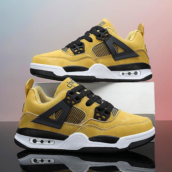 Barn Sneakers Andas Pojkar Flickor Skateboard Skor Löparskor Yj999 BlackYellow 34