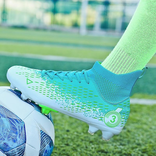 Fotbollsskor för män Halkfria fotbollsskor för herr, Gräs Fotbollssneakers Yj3000 Cyan 41