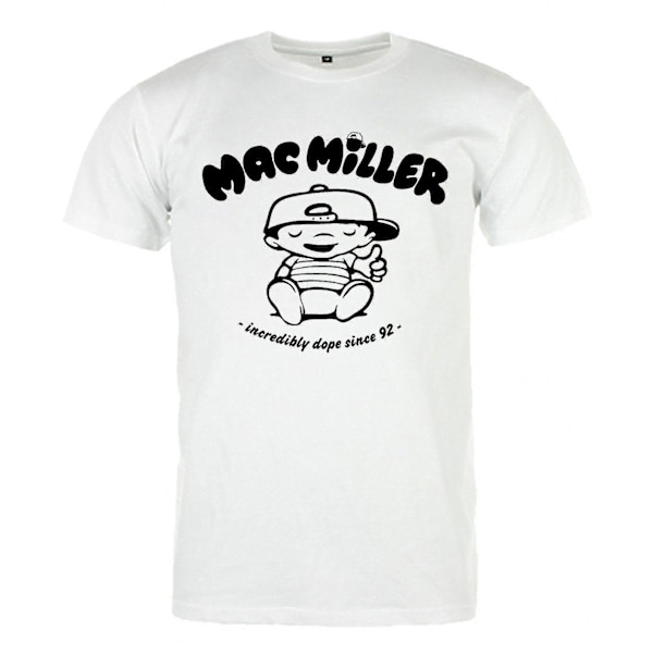 Mac Miller T-shirt Blanc Logo Kläder M