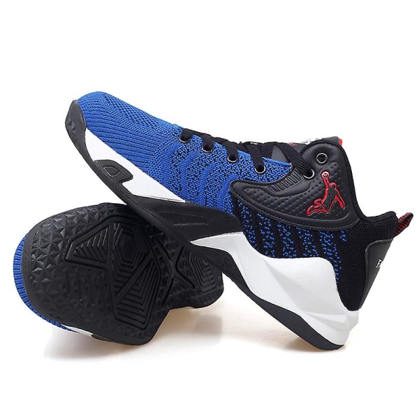 Basketskor för män Lättviktssneakers som andas löptennisskor 3D9109 BlackBlue 44