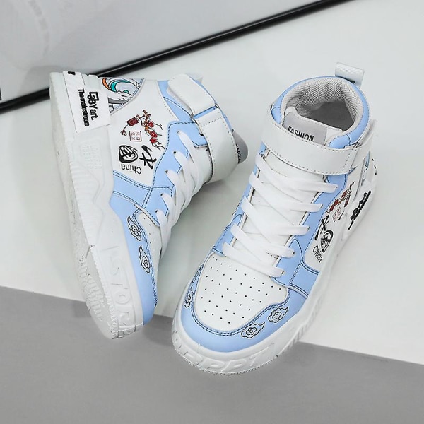 Barnskor Andas Sports löparskor Anime Sneakers WhiteBlue 37