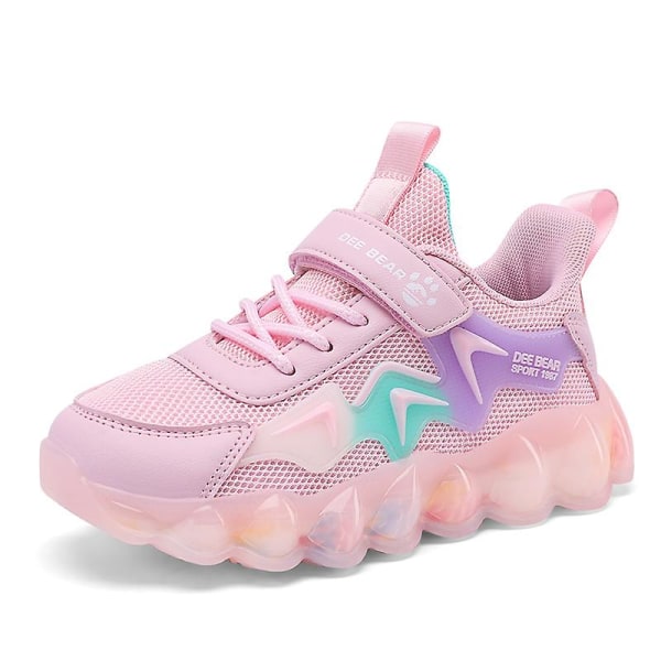 Basketskor för barn Mode Pojkar Flickor Sneakers Sportskor som andas 3A4962 Pink 38