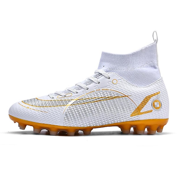 Fotbollsskor för män Spikes Fotbollsskor för ungdomar Ankelstövlar Athletic Sneaker 3C2588GA White 41