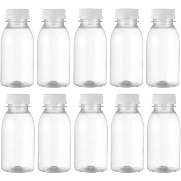 10 st Plast Mjölkflaska 250ml Med lock Drick Vatten Juice Tom Mjölkbehållare Mjölkkanna