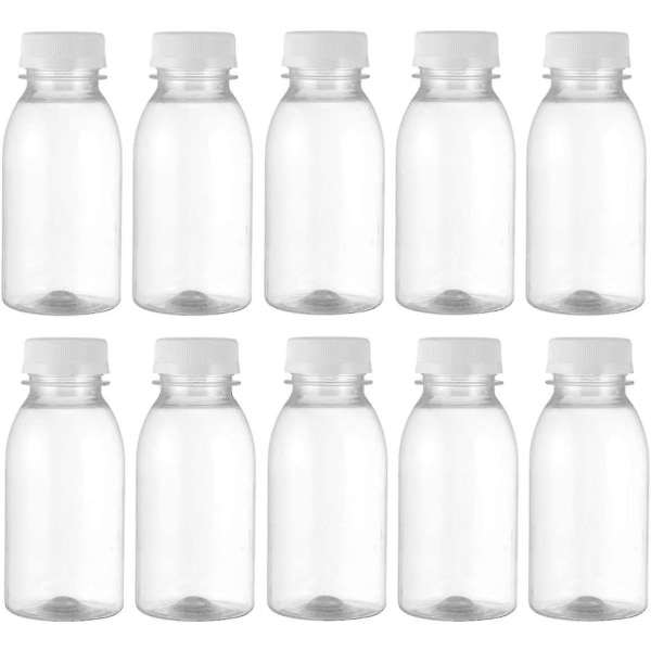 10 st Plast Mjölkflaska 250ml Med lock Drick Vatten Juice Tom Mjölkbehållare Mjölkkanna