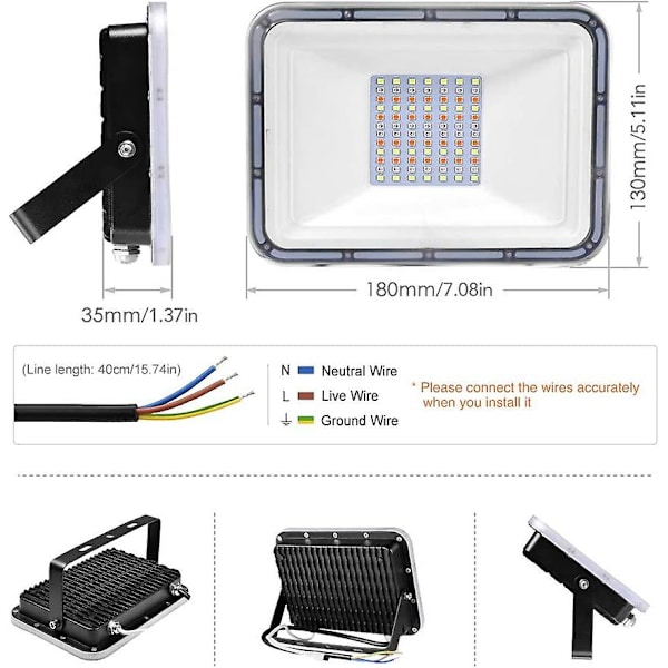 50w Rgb vattentät strålkastare Ip67 utomhus led strålkastare