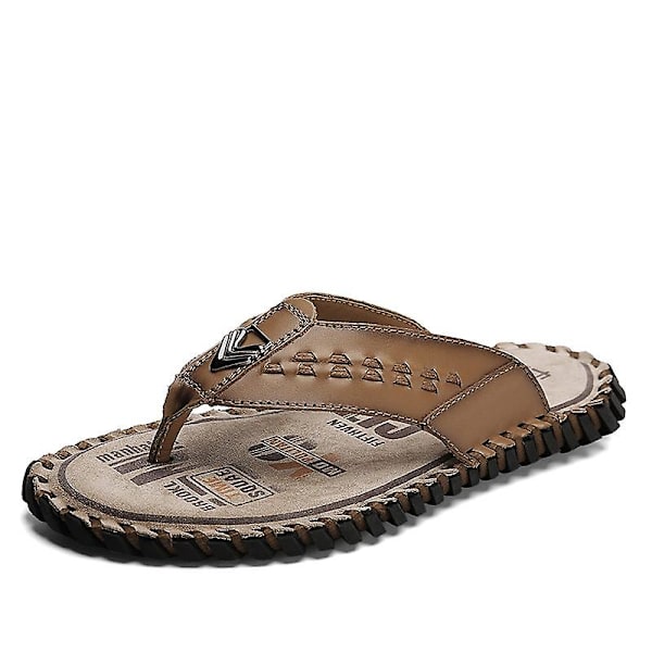 Herrtofflor Halkfria sandaler Mode Strandskor för kvinnor 7285 LightBrown 44