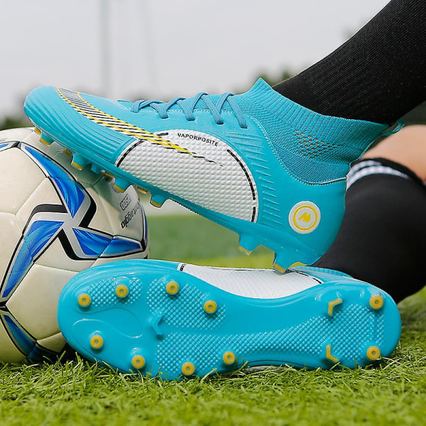 Fotbollsskor för män Halkfria fotbollsskor för herr, Gräs Fotbollssneakers Yj777 Blue 39
