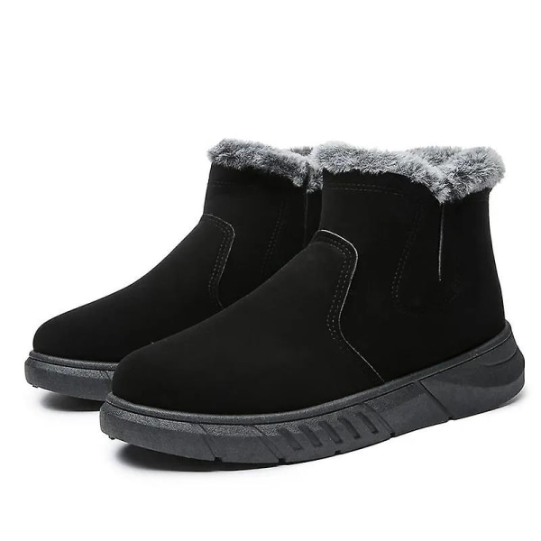 Vintersnöskor för män Vattentåliga skor Anti-halk Casual Lättviktsskor i bomull M868 Black 39