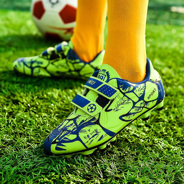 Fotbollsskor Barn Fotbollsskor Vuxen Fotbollsskor Grästräning Sport Skor Sneakers 3B1616 Green 33