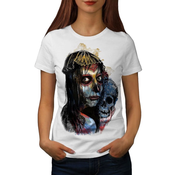 Evil Girl Skull Women Whitet-shirt XL
