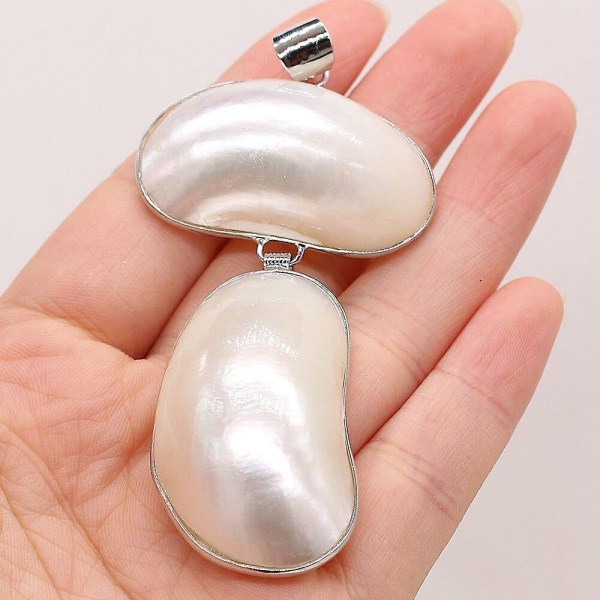 Naturligt skalhänge Pärlemor Äggformat hänge för smycketillverkning DIY-halsband Accesso