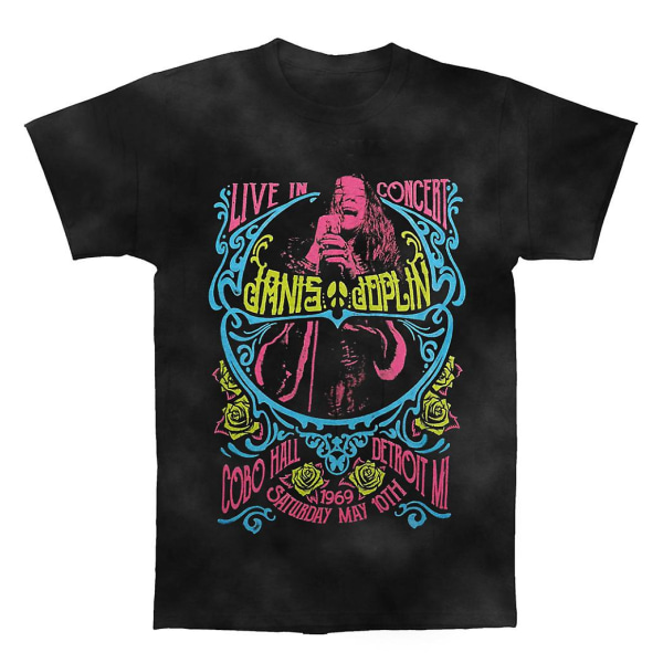Janis Joplin Charlotte 69 Blacklight Tie Dye T-shirt S