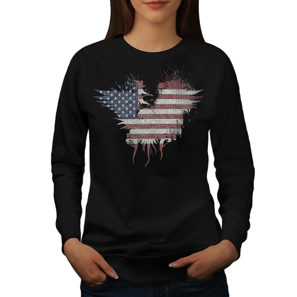 Flagga Land Amerikansk Usa Kvinnor Blacksweatshirt L