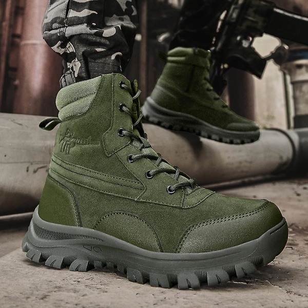 Herr Military Boot Combat Herr Stövlar Tacticalhane Shoes Work Safety Shoes Yj701 Green 43