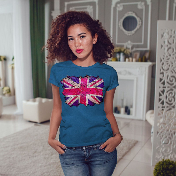United Kingdom Heart Women Royal T-shirt 3XL