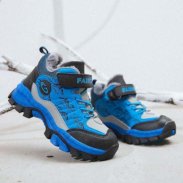 Pojkar Flick Sneakers Andas löparskor Barn Vinter Bomullsskor 833 Blue 34