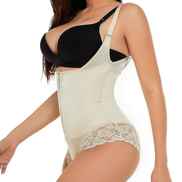 Body Shaper Dam Waist trainer Butt Lifter Platt Mage Bantning Binders Body Slida Magen Drag Korsett Trosor Shapewear,beige M