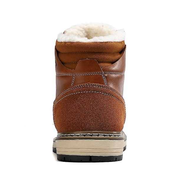 Snöskor för män Läder Plus Velvet Varma Utomhus bomullsskor F9704 LightBrown 40
