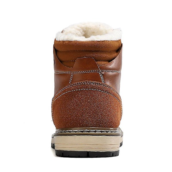 Snöskor för män Läder Plus Velvet Varma Utomhus bomullsskor F9704 LightBrown 41