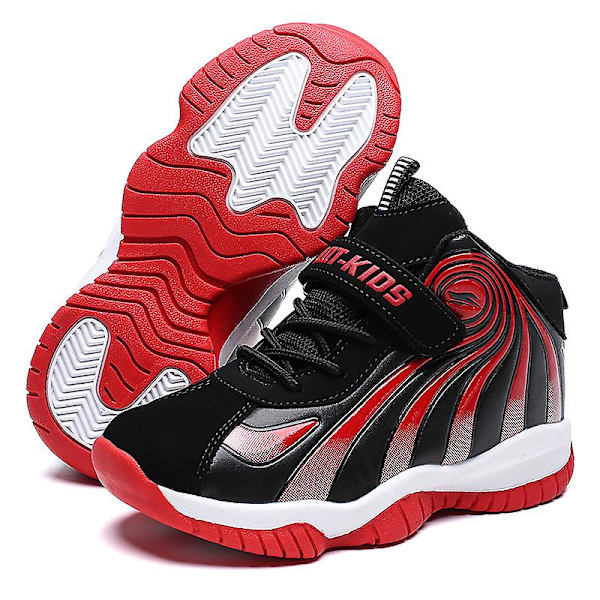 Basketskor för barn Mode Halkfria sneakers Sportskor som andas 3987Em BlackRed 30
