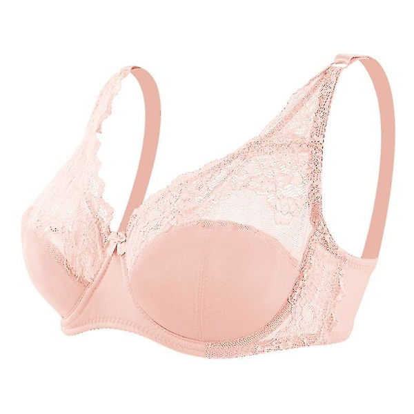 Dam BH Mode Sexig Spets BH Push Up Plus Size Bralette Tunn Cup Bygel BH Bygel Underkläder Underkläder Topp C D Cup, rosa