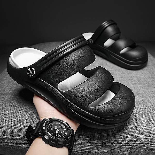 Män Dam Strandtofflor Mode Sandaler Utomhus Halkfria inomhusskor 2766 Black 36-37