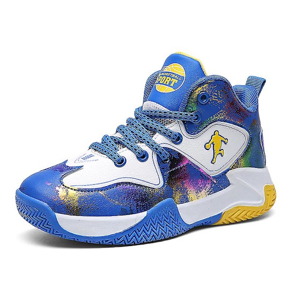 Basketskor för barn Mode Halkfria sneakers Sportskor som andas 22038 Blue 34