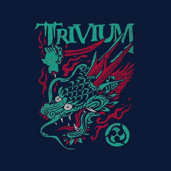 Trivium Logo Turquoise Dragon Damväst