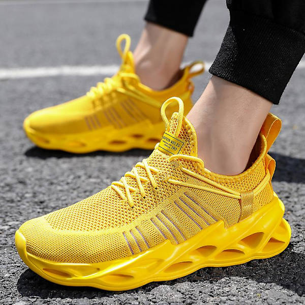Herr Sport Athletic löparsneakers Walking Shoes 3Bg157 Yellow 44