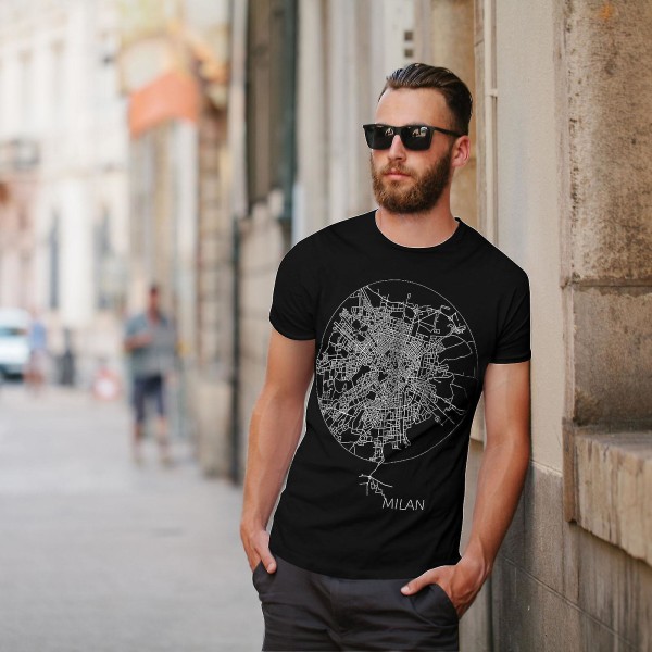 Milan Map Men Blackt-shirt XL