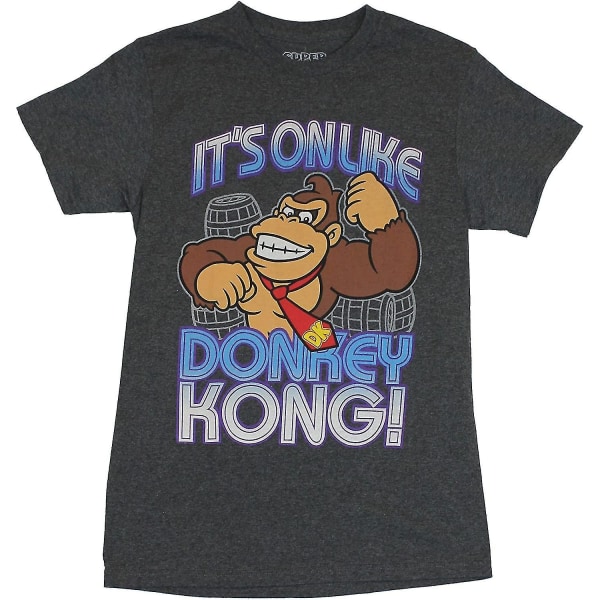 Donkey Kong T-shirt herr - "it's On Like Donkey Kong" Chect Beat Image (xx-large) Grå S