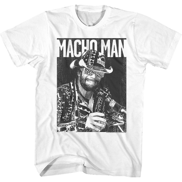 Svart och vit Macho Man Randy Savage T-shirt XXXL