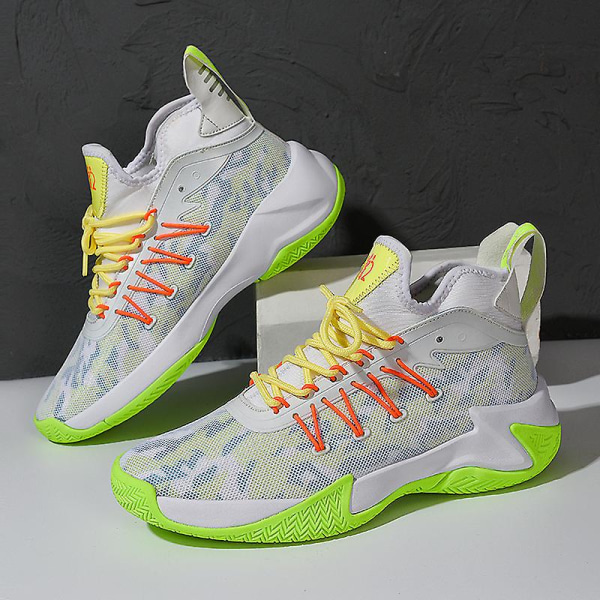Basketskor för män Mode Halkfria sneakers Sportskor som andas 3Al098 White 41