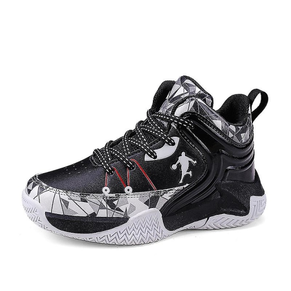 Basketskor för barn Mode Pojkar Flickor Sneakers Andas Sportskor 668 Black 38