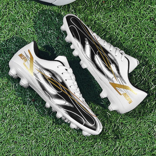 Fotbollsskor för män Halkfria fotbollsskor Klossar Gräs Fotbollssneakers Yj227-1 White 40