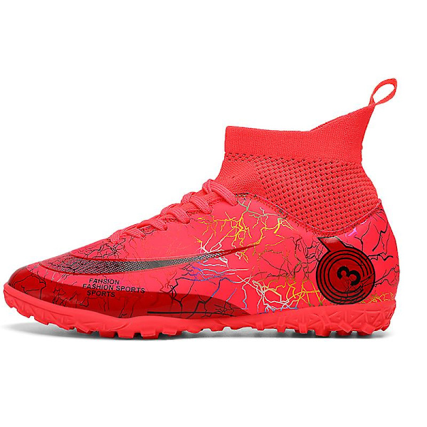 Fotbollsskor för män Spikes Fotbollsskor för ungdomar Stövlar Athletic Sneaker 3C300-1 Red 37