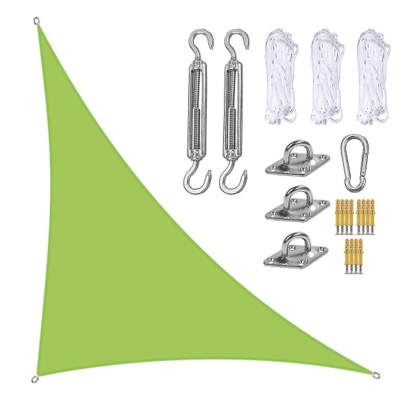 3x4x5m Vattentät skugga Segel Markis Solskydd Triangulär Markis-terrass Pool Baldakin Triangel För Uteplats Uteplats Trädgård Markiser Med Fixeringssats Ns2 Green