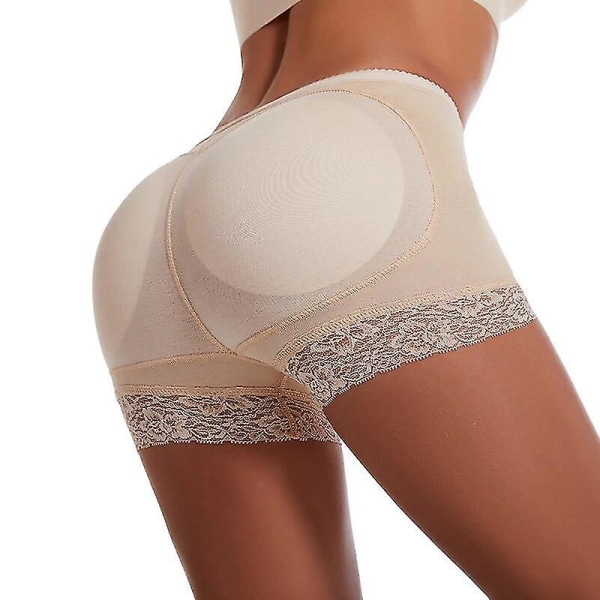 Damsvamp vadderad Push Up Control Trosa Butt Lifter Seamless Fake Ass Trosa Underkläder För Kvinna Bröllop Body Shapers Shor,beige Asian size S